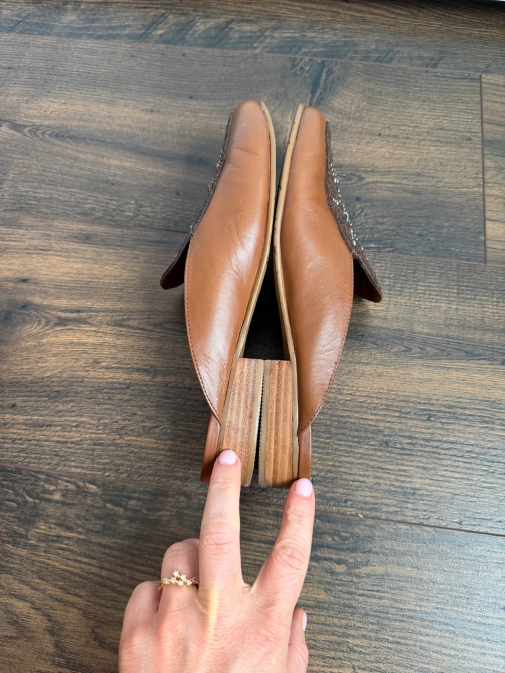 Brighton Women’s Icon Luggage Vacchetta Laser Mules Brown Size 9 - Picture 6 of 11